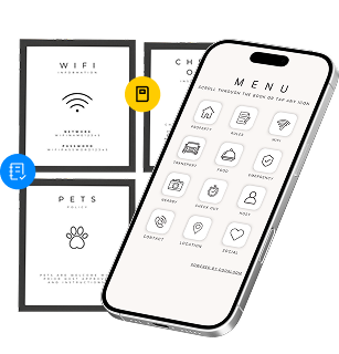 Host resources including printable signs and digital welcome book templates