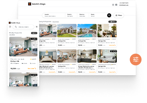 Powerful homepage with multi-property listings and smart search filters
