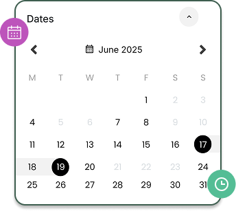 Real-time availability calendar with pricing for holiday homes