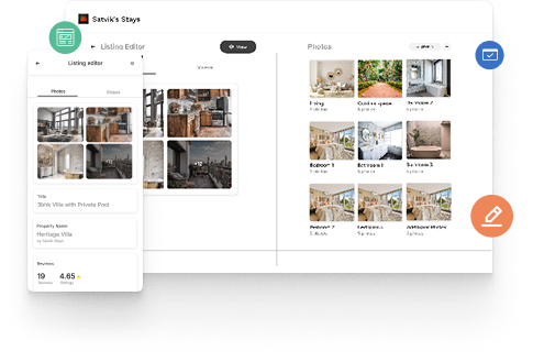 Property listing management dashboard with analytics and real-time updates